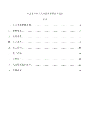 小豆生产加工人力资源管理分析报告.docx