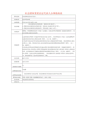社会团体变更法定代表人办事指南表.docx