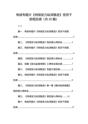 电视专题片《持续发力纵深推进》党员干部观后感最新精选版【20篇】.docx