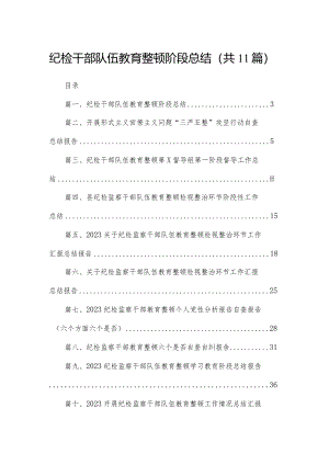 （11篇）纪检干部队伍教育整顿阶段总结合集.docx