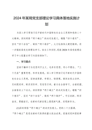 2024年某局党支部理论学习计划.docx