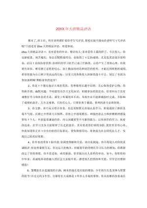 20XX年大班精品评语.docx