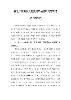 在全市新时代文明实践所站建设流动现场会上的发言.docx