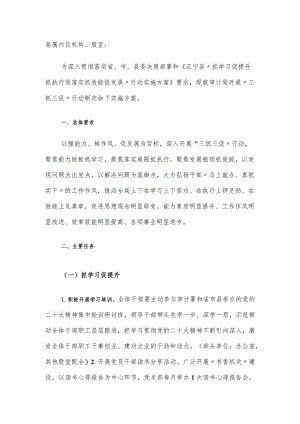 县审计局党组 “抓学习促提升抓执行促落实抓效能促发展”行动实施方案.docx