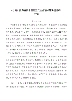 （七篇）青海省委十四届五次全会精神的讲话提纲、心得.docx