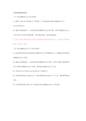 主管投资副总经理职业健康安全生产责任清单及工作任务清单.docx