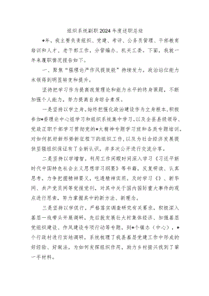 组织系统副职2024年度述职总结.docx