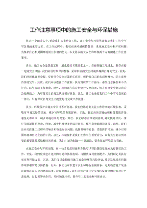 工作注意事项中的施工安全与环保措施.docx