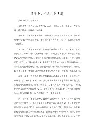 奖学金的个人总结7篇.docx