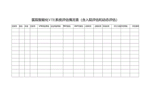医院智能化VTE系统评估情况表（含入院评估和动态评估）.docx