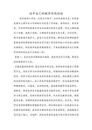 近年自己的教学实践经验.docx