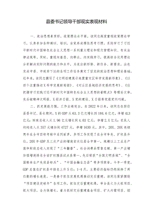 2024年县委书记领导干部现实表现材料.docx