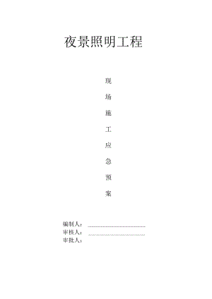 夜景照明工程应急预案方案.docx