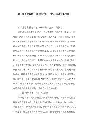 第二批主题教育“读书研讨班”上的心得体会集合篇.docx