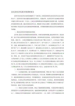县民营经济发展对策调研报告.docx