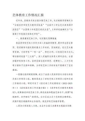 艺体教育工作情况汇报.docx
