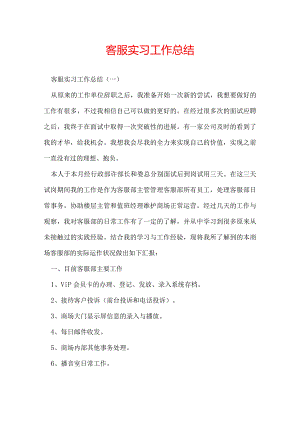 客服实习工作总结.docx