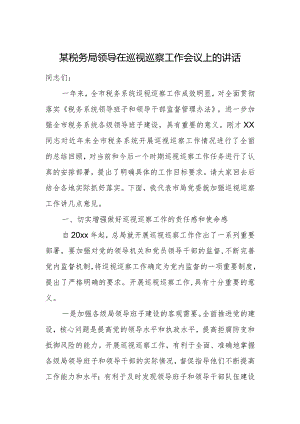 某税务局领导在巡视巡察工作会议上的讲话.docx