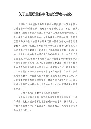 关于基层质量数字化建设思考与建议.docx