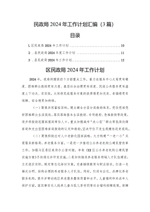 民政局2024年工作计划汇编（3篇）.docx