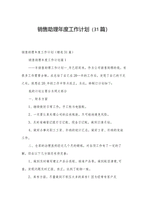 销售助理年度工作计划（31篇）.docx