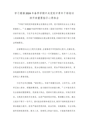 学习遵循2024年春季学期中央党校中青年干部培训班开班重要指示心得体会.docx