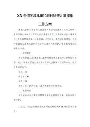 XX街道困境儿童和农村留守儿童摸排工作方案.docx