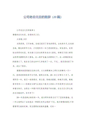 公司老总元旦的致辞（20篇）.docx