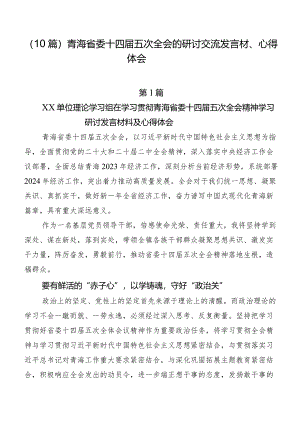 （10篇）青海省委十四届五次全会的研讨交流发言材、心得体会.docx