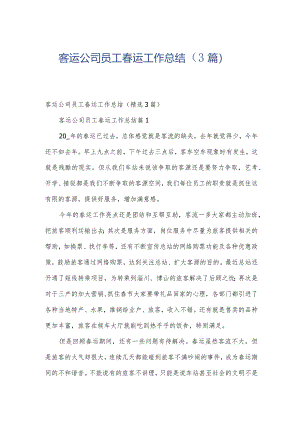 客运公司员工春运工作总结（3篇）.docx