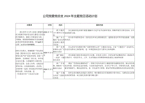 （2篇）2024-2025年度党委党总支党支部主题党日活动计划表、2024年理论学习中心组学习计划学习方案.docx