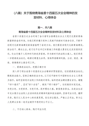 （八篇）关于围绕青海省委十四届五次全会精神的发言材料、心得体会.docx