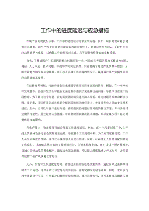 工作中的进度延迟与应急措施.docx