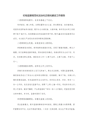纪检监察规范化法治化正规化建设工作报告.docx