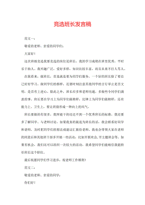 竞选班长发言稿.docx