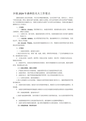 乡镇2024年森林防灭火工作要点.docx