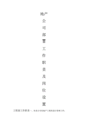 房地产公司部门工作职责与岗位设置(初稿).docx