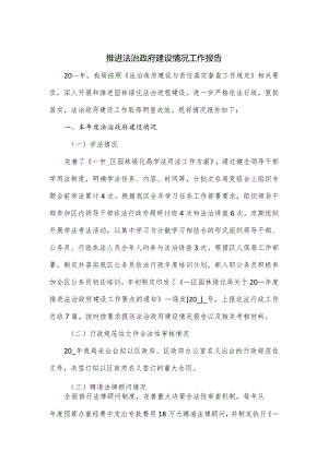 推进法治政府建设情况工作报告.docx