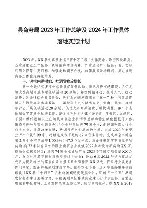县商务局2023年工作总结及2024年工作计划.docx
