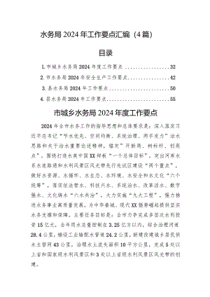 水务局2024年工作要点汇编（4篇）.docx