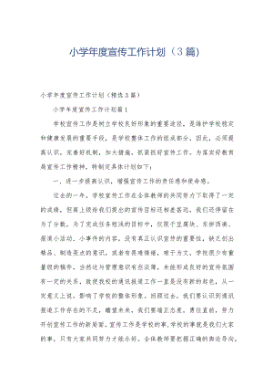 小学年度宣传工作计划（3篇）.docx