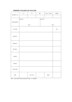 质量管理客户投诉处理执行客户投诉记录表.docx