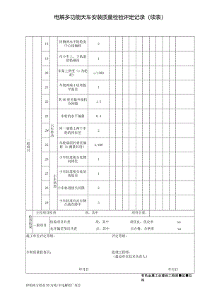 电解多功能天车安装质量检验评定记录（续表）.docx