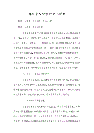 国培个人研修计划书模板.docx