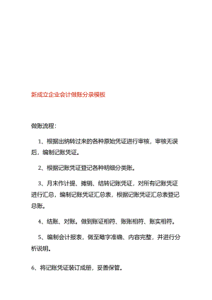 新成立企业会计做账分录模板.docx