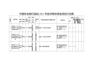 中国农业银行追加2021年定点帮扶资金项目计划表.docx