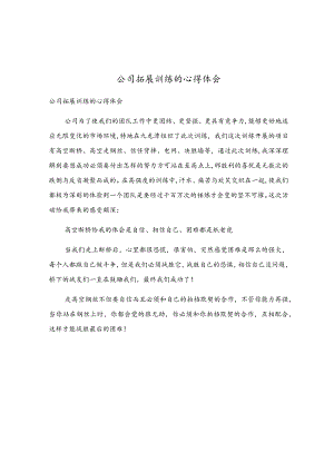 公司拓展训练的心得体会.docx