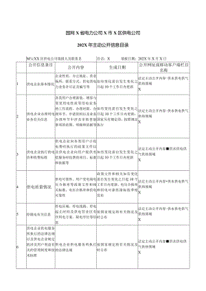 国网X省电力公司X市X区供电公司202X年主动公开信息目录（2024年）.docx