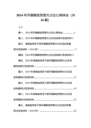 2024年开展解放思想大讨论心得体会（共16篇）.docx