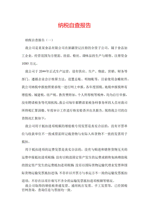纳税自查报告.docx